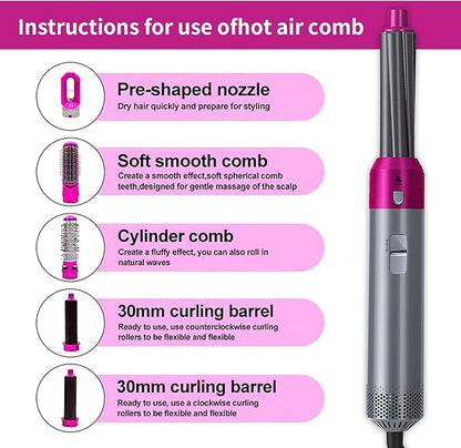 Souq al Masaar™ Hot Hair Brush 5 in 1 – فرشاة الشعر الساخنة 5 في 1
